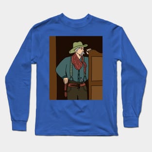 Retro Wild West Cowboys Rodeo Long Sleeve T-Shirt